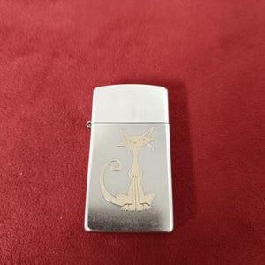 Mini Zippo Lighter, Cat Design, Fully Working