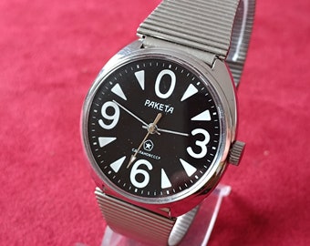 Ver reloj vintage Raketa/reloj soviético de la URSS/Raketa Zero Watch Rocket/Colección vintage soviética/Reloj de pulsera para hombre