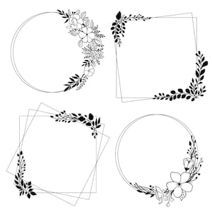 110 Wreath Svg Bundle Floral Wreath Bundle Laurel wreath svg Flower svg floral svg Circle frame svg Flower wreath svg png image 5