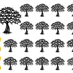 Stamboom Svg, 1-20 leden stamboom Cricut, wortels Svg, stamboom png-bestanden, gesneden bestanden, stamboomtak svg, levensboom svg