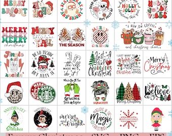 Funny Christmas SVG Bundle, Holiday Quotes (Cut Files)