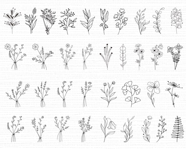 550 Wildblumen SVG Bundle Wildblumen Vektor Wildblumen Silhouette Wildblumen Clipart Wildblumen Schnittdatei Geburtsblumen SVG-Dateien für Cricut Bild 5