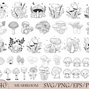 140 Pilz geschnitten Datei | Pilz-Svg-Bundle | Pilz Clipart | Mystischer Mond Pilz geschnitten Datei | Magischer Pilz SVG | Boho Pilz Clipart