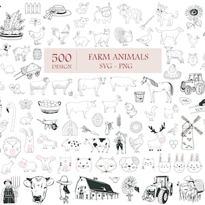 Animais de Fazenda Svg | Pacote Fazenda Svg | Animal Svg | Silhueta de animal de fazenda | Vida na Fazenda Svg | Casa de Fazenda Svg | Cricut de animais de fazenda | Vetor de animais