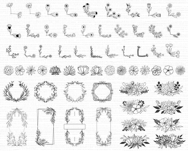 550 Wildblumen SVG Bundle Wildblumen Vektor Wildblumen Silhouette Wildblumen Clipart Wildblumen Schnittdatei Geburtsblumen SVG-Dateien für Cricut Bild 2