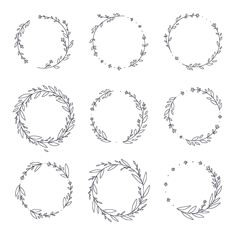 110 Wreath Svg Bundle Floral Wreath Bundle Laurel wreath svg Flower svg floral svg Circle frame svg Flower wreath svg png image 4