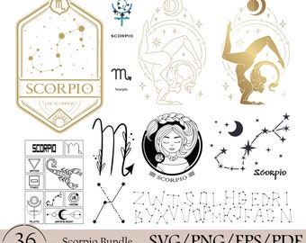 36 Scorpio Queen Svg Bundle, Scorpio Svg Bundle, Zodiac Svg, Zodiac Sign Svg, Scorpio Png, Scorpion Svg, Scorpio Shirt, Svg Cut Files