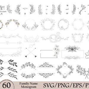 Signe de la famille monogramme Svg Bundle | Nom de famille svg | Mariage monogramme Svg | Monogramme Svg | Svg monogramme divisé | Famille svg | nom de famille svg