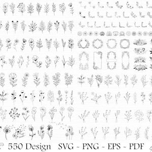 550+ Wildflower SVG Bundle Wildflower Vector Wildflower Silhouette Wildflower Clipart Wildflower Cut file Birth flowers SVG files for cricut