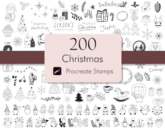 200 Christmas Stamps Brushset for Procreate (Digital Download)