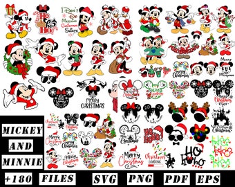 Christmas Mickey Svg, Christmas Bundle Svg, Mouse head christmas Bundle, Bundle Merry Christmas Png, Christmas Muose Png