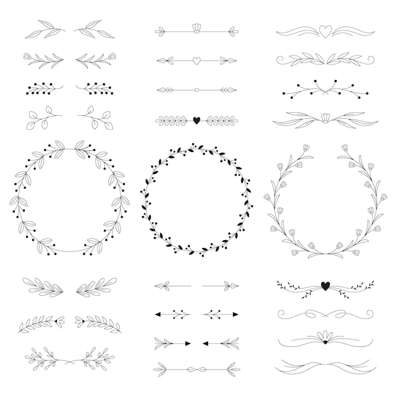 110 Wreath Svg Bundle Floral Wreath Bundle Laurel wreath svg Flower svg floral svg Circle frame svg Flower wreath svg png image 2