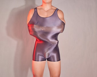 Men’s nylon Bodysuit Wrestling See Through Singlet with pouch design Sheer Leotard Backless Vest Sleeveless One Piece Lifting Singlet