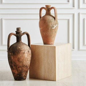 Mesa auxiliar de cubo de travertino, mesa de centro única y pesada en color beige, mesa de centro especial de piedra natural de mármol, decoración del hogar hecha a mano.