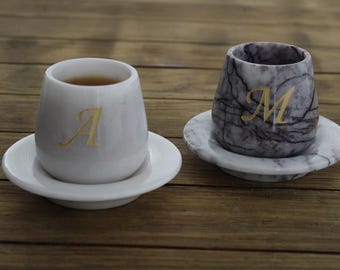 Handcrafted Marble Espresso Cup: Custom Pottery Coffee Lover Gift
