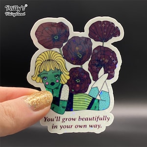 Milly's Fairyland® vous grandissez magnifiquement à votre manière - autocollant à paillettes hologramme