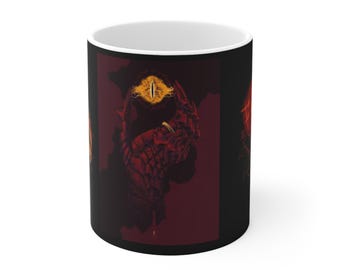 Caneca de cerâmica estilo Sauron do Senhor dos Anéis