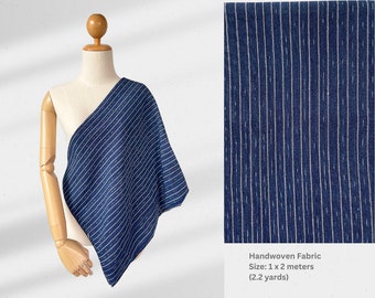Handgewebter Indigo Baumwollstoff: Thai Sarong Textil (1 x 2 Meter)