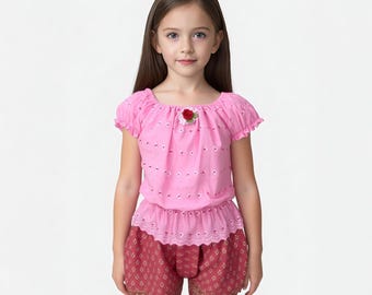 Kinder Thai Kostüm: Vintage Baumwoll Hemd & Hose