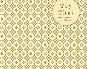 Moderne Siam Kollektion - Nahtloses Thai Muster Digitaler Download für Stoffe, Tapeten, Bastelprojekte