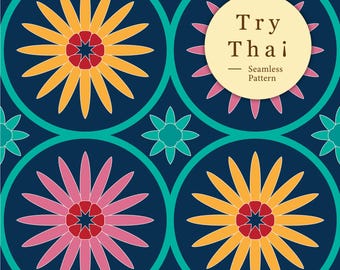 Blossom Bloom Collection - Nahtloses Thai Muster Digitaler Download für Stoffe, Tapeten, Bastelprojekte