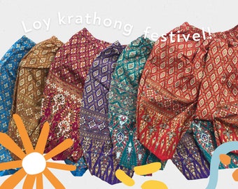 Unisex Thai Traditionelle Vintage Print Baumwollhose für Kinder (Größe: SS-XXL)