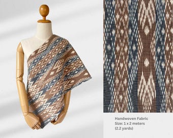 Baumwollgewebe: Natürliche Indigo Färbung, Mudmee Muster (1x2 Meter)