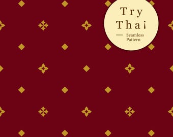 Royal Thai Geometric - Nahtloses Thai Muster Digitaler Download für Stoffe, Tapeten, Bastelprojekte
