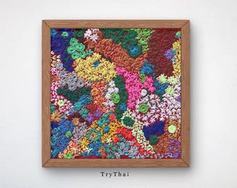 Handgefertigtes besticktes Feld für florale handgefertigte Wohnkultur & Geschenk