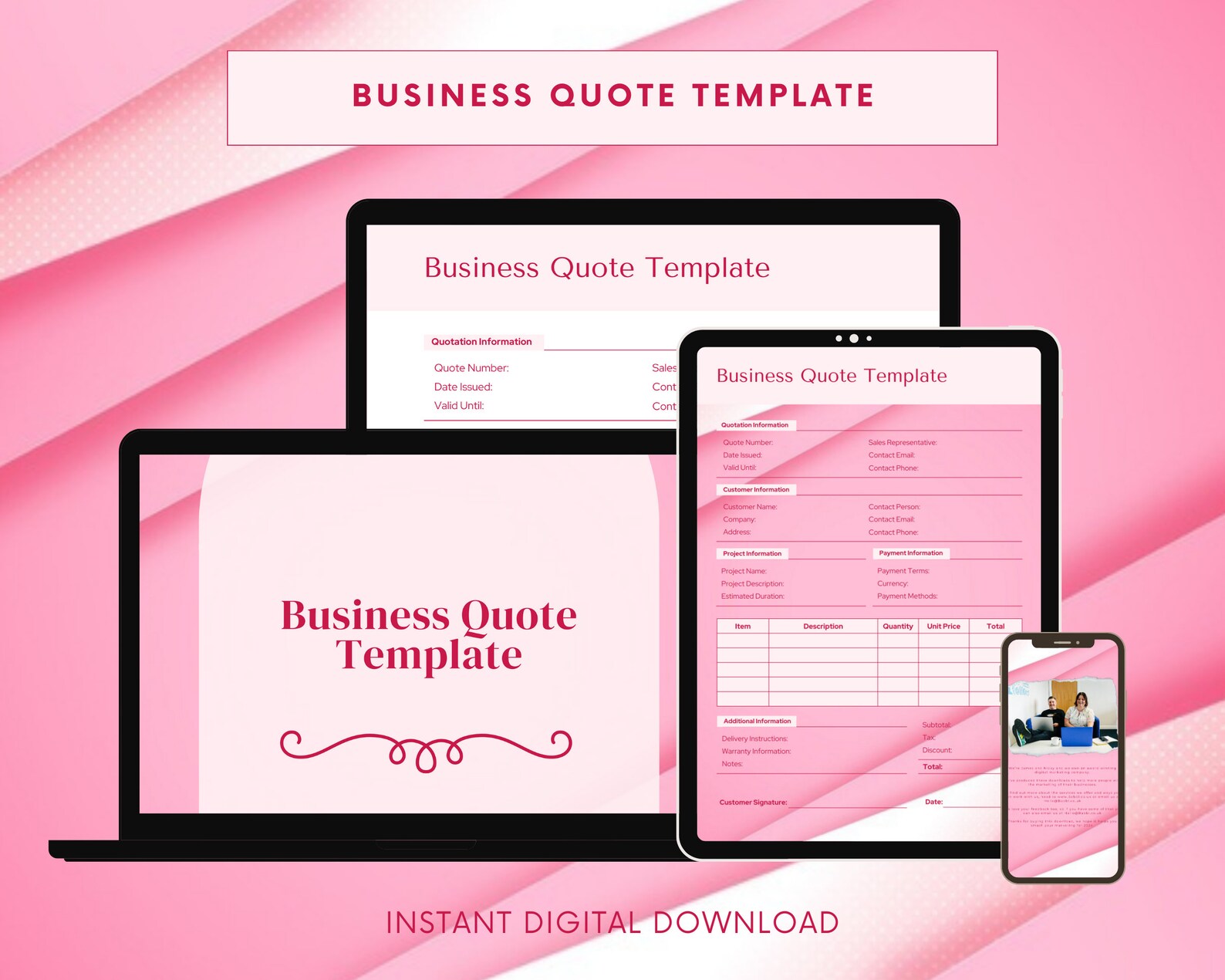 Printable Price Estimate Template Instant Download Editable Quotation