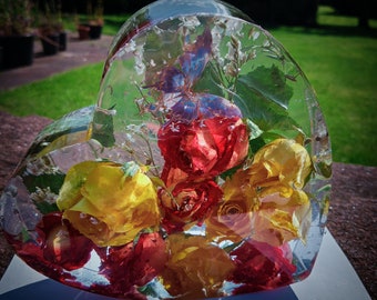 Resin heart, keepsake, wedding, funeral flowers, memorial piece, family,preservation