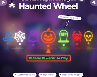 Halloween Spinning Wheel Widget – Spooky Interactive Twitch Overlay, Customizable for Streamelements