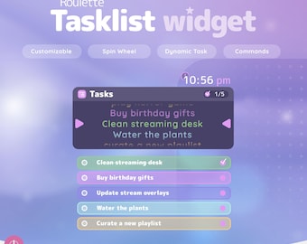 TaskList Widget for Twitch | Interactive !Spin Roulette Overlay | OBS & StreamElements To-Do List