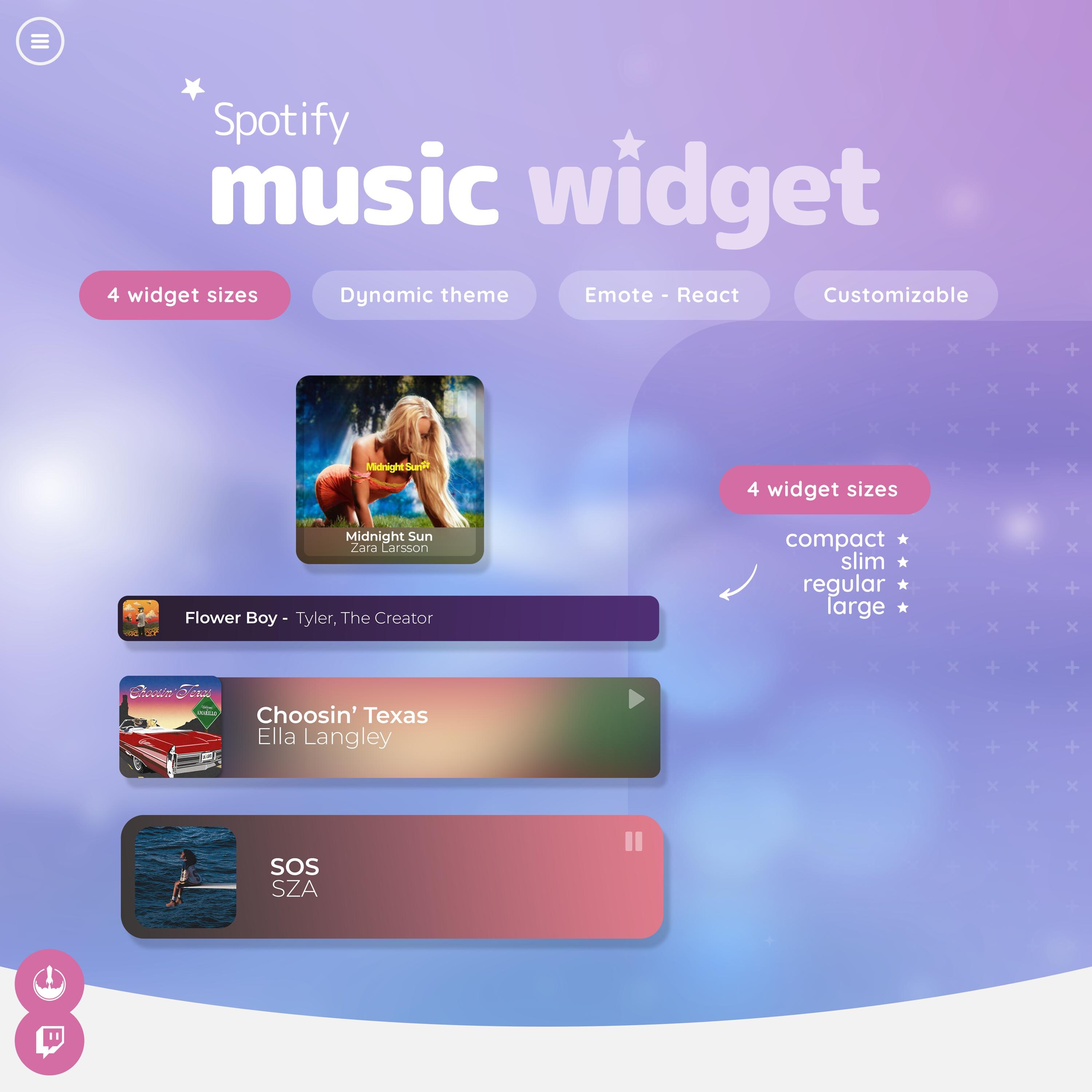 Spotify Music Widget for Streamers: Streamelements Overlay With ...