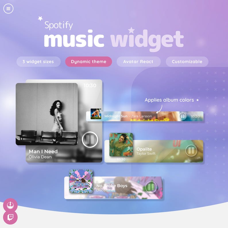 Spotify Music Widget for Streamers | Streamelements Modern Overlay ...