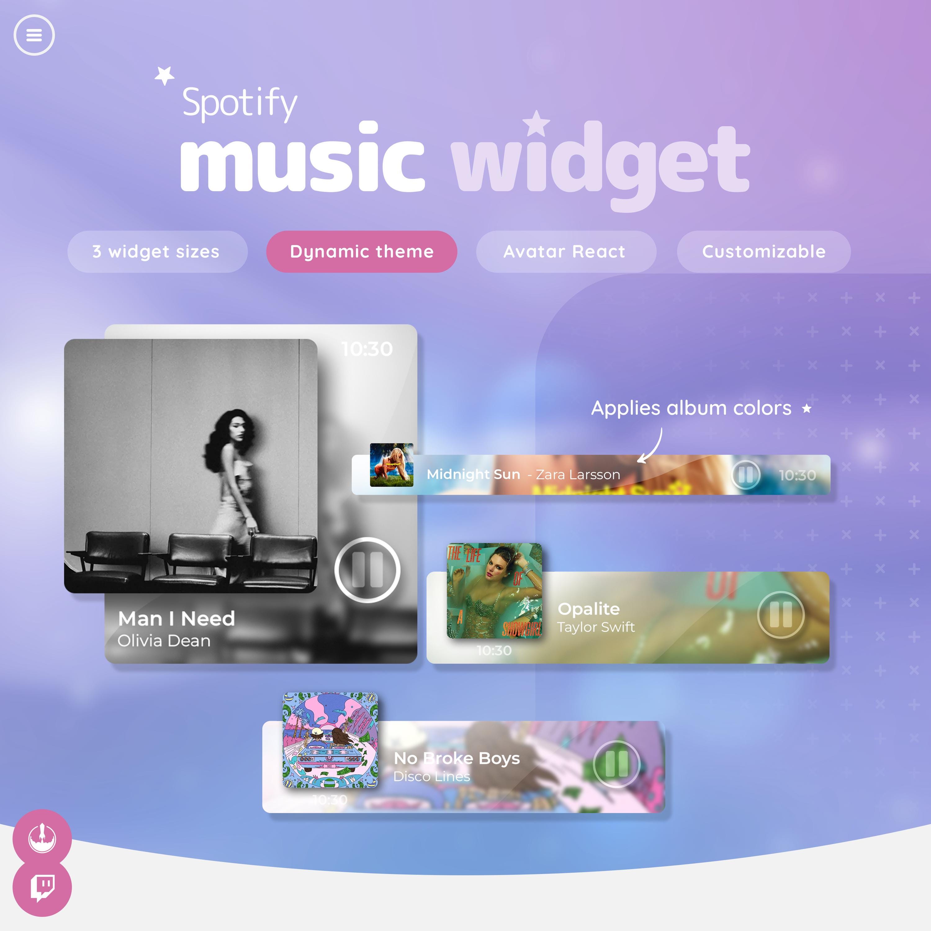 Spotify Music Widget for Streamers | Streamelements Modern Overlay ...
