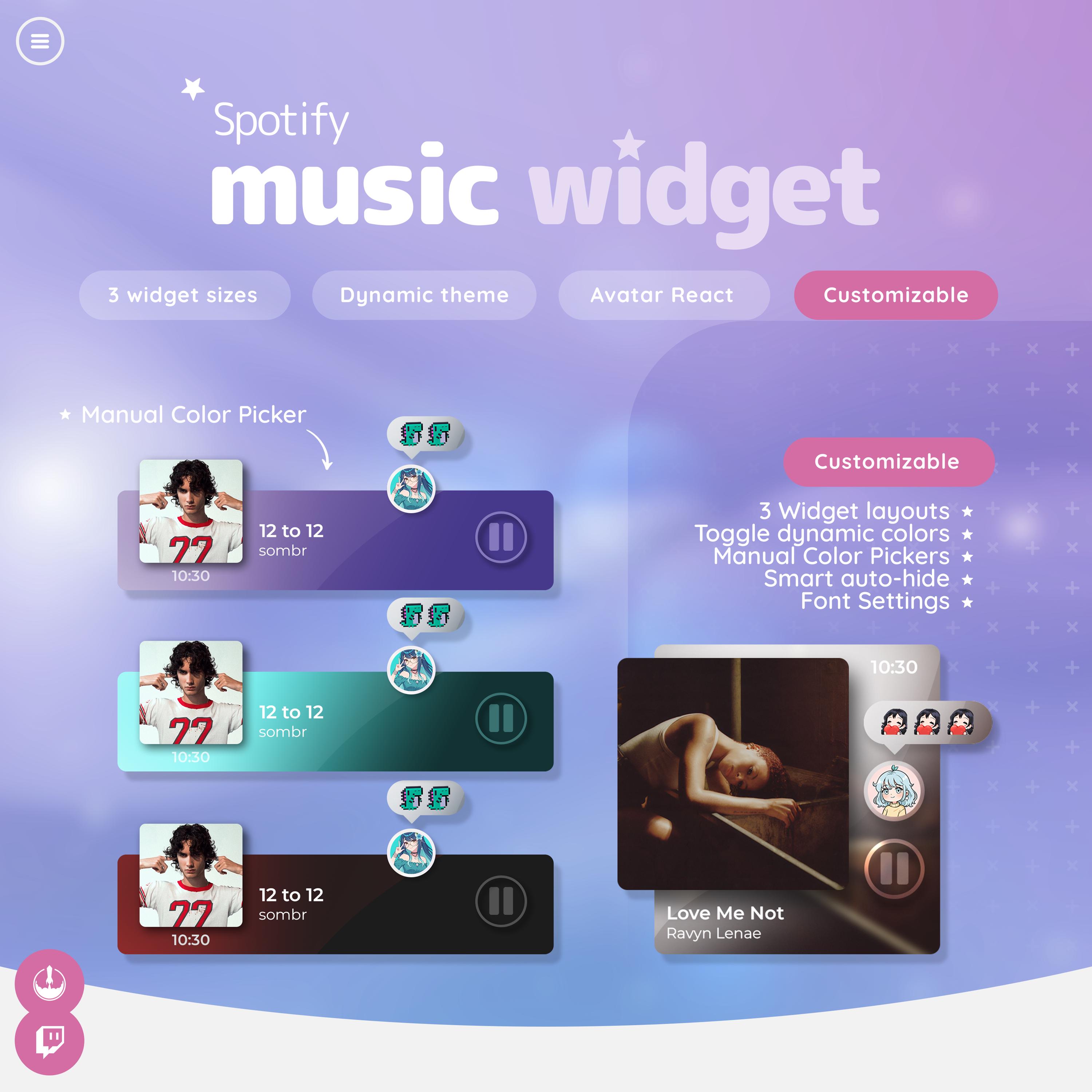 Spotify Music Widget for Streamers | Streamelements Modern Overlay ...
