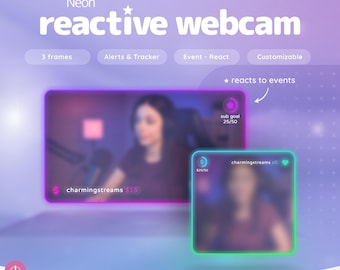 Reactive Twitch Webcam Overlay – Minimalist Design with Alerts & Goal Tracker