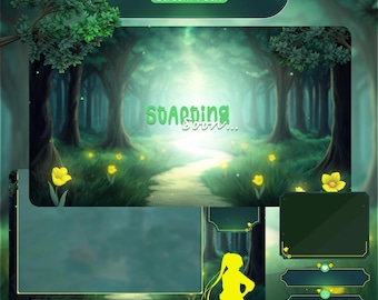 Green Forest Stream Pack – Animated Twitch Overlay, Vtuber, Multi Language