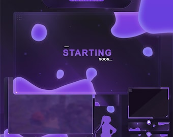 Liquid Lava Purple Stream Overlay Pack | Animated Twitch Screens (Digital Product)