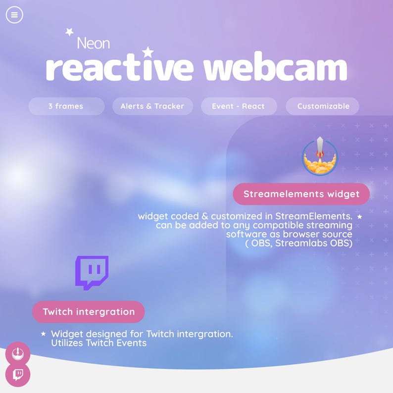 Reactive Twitch Webcam Overlay – Minimalist Design with Alerts & Goal Tracker image 7