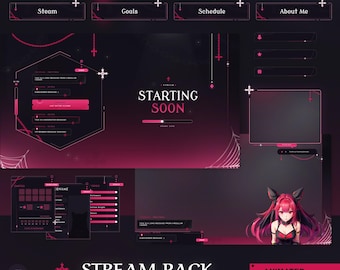 Gothic Shadow Animated Stream Pack: Dark Minimal Overlays and Widgets for Twitch