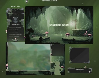 Fantasy Twitch Stream Pack – Animated Mushroom Cavern Theme for Streamers & Vtubers