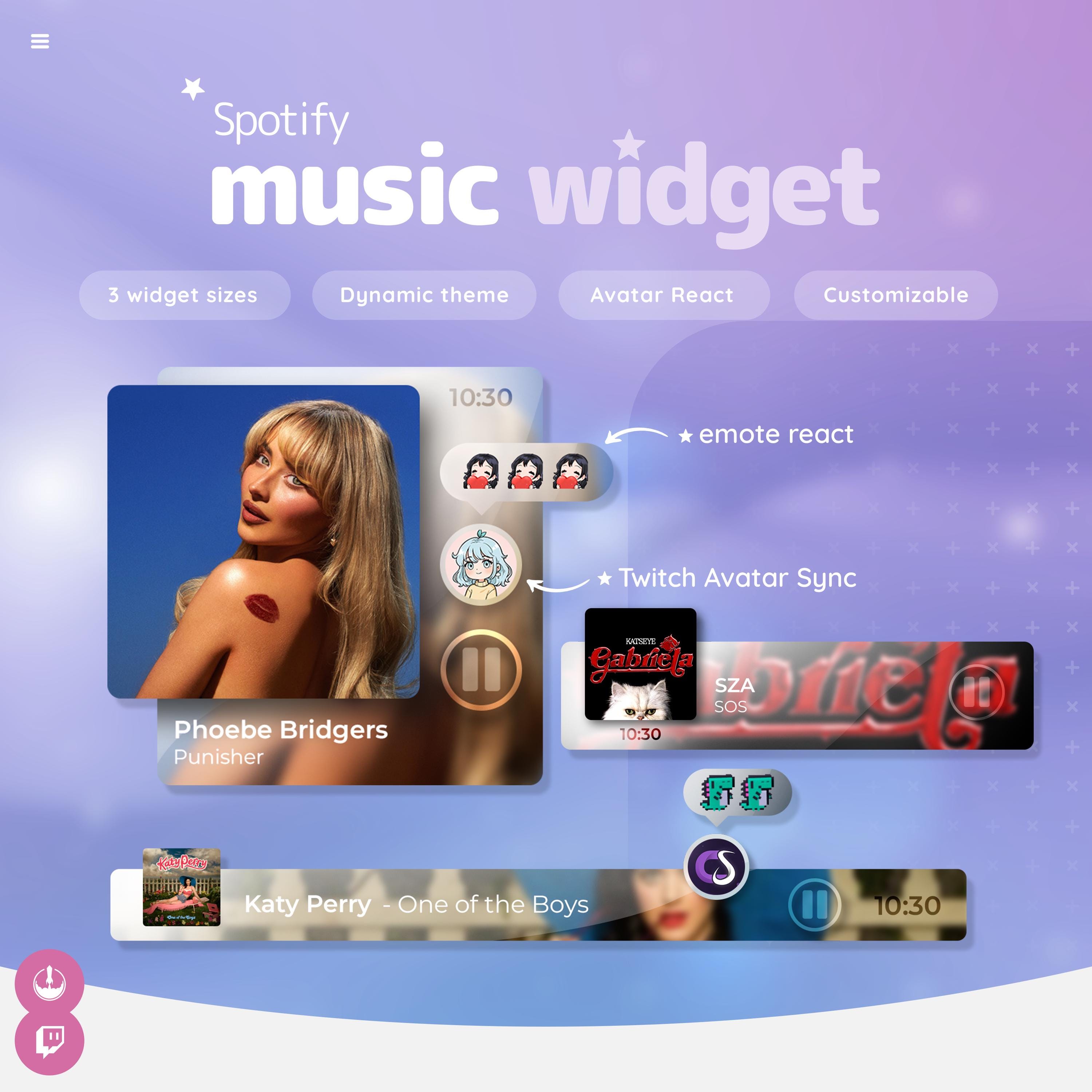 Spotify Music Widget for Streamers | Streamelements Modern Overlay ...