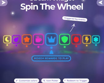 Spinning Wheel Widget – Neon Customizable widget for Twitch & Streamelements