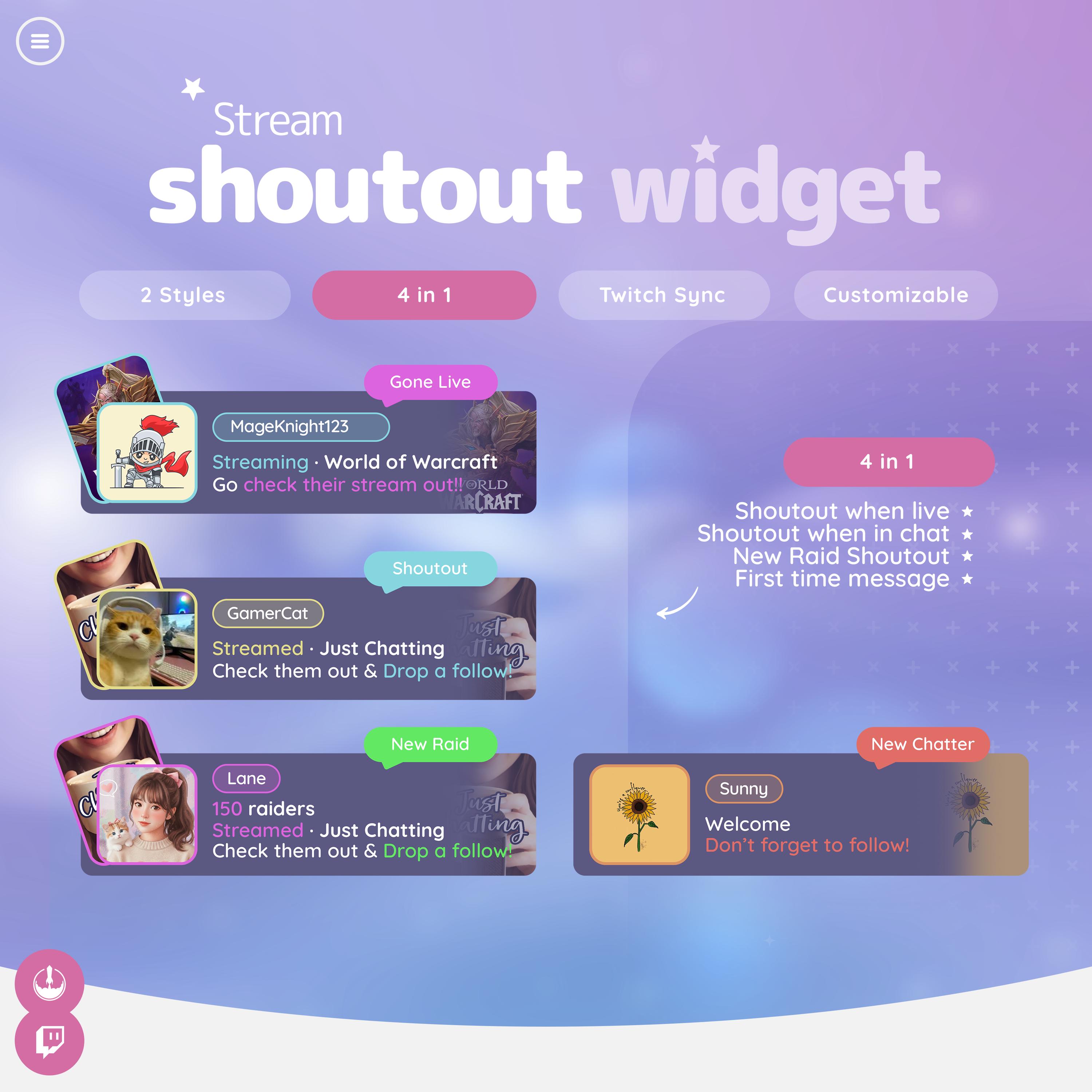Shoutout Widget for Streamers | Customizable Alert for Friends, Raids ...