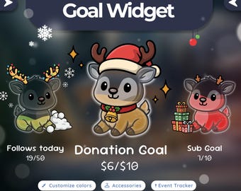 Christmas Reindeer Goal Widget - Event Tracker Overlay for Twitch & Streamelements