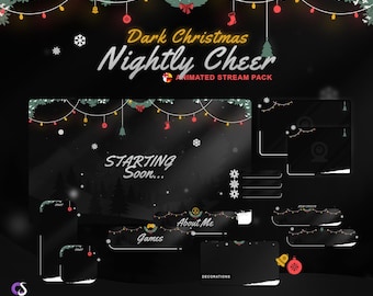 Dark Christmas Animated Twitch Stream Overlay Pack