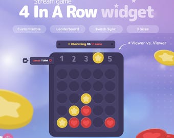 Four in a Row Widget for Twitch - Interactive Channel Points Mini Game, StreamElements & OBS