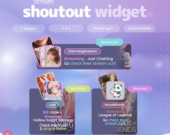 Shoutout Widget for Streamers | Customizable alert for Friends, Raids, Live, and New Chatters for OBS, streamelements